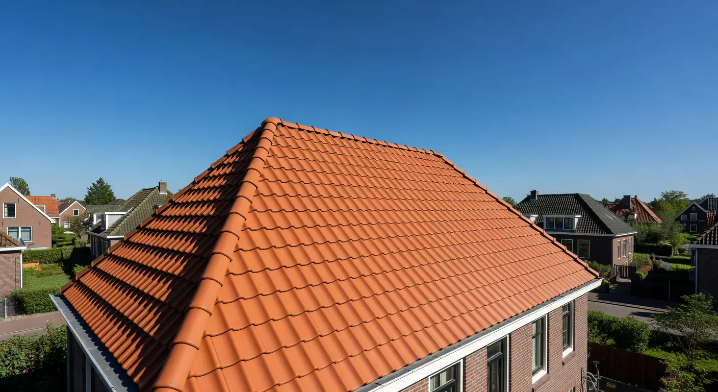 Illustratie van moderne dak- en gevelrenovatie in Nederland 2026
