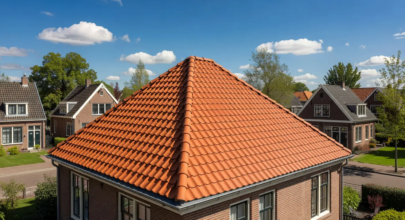 Illustratie van dak- en gevelrenovatie in Nederland voor 2026